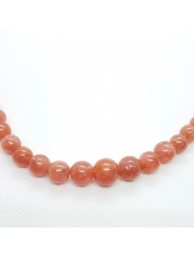 Collier Rhodochrosite perles naturelles qualité extra AAA - Gaiance Minéraux