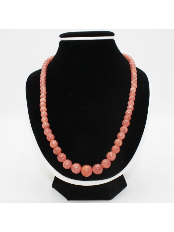 Collier Rhodochrosite perles naturelles qualité extra AAA - Gaiance Minéraux