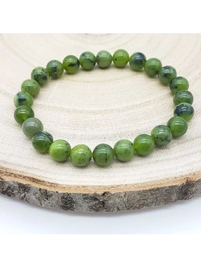 Bracelet Jade Néphrite perles 8mm - Pierres et vertus - Gaiance Minéraux