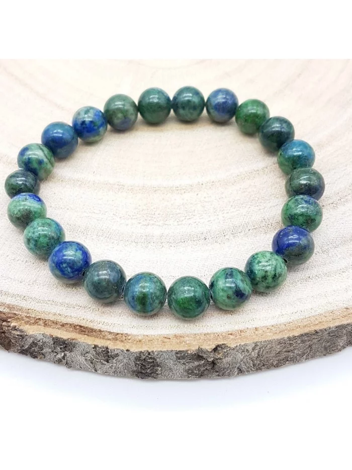 Bracelet Azurite Malachite perles 8mm - Pierres et vertus - Gaiance Minéraux