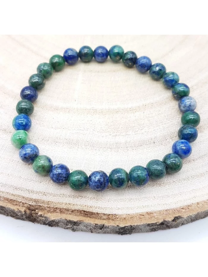 Bracelet Azurite Malachite perles 6mm - Pierres et vertus - Gaiance Minéraux