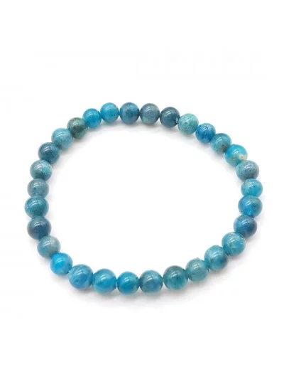 Bracelet Apatite bleu perles 6mm - Pierres et vertus - Gaiance Minéraux