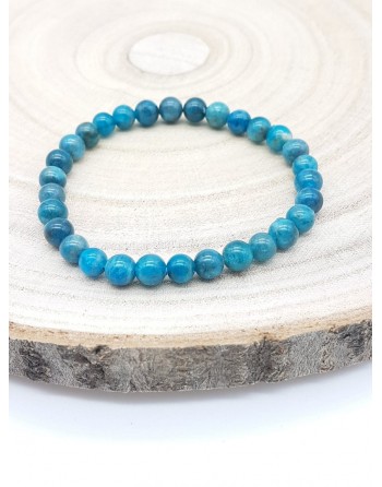 Bracelet 6m Apatite bleue Gaiance Minéraux