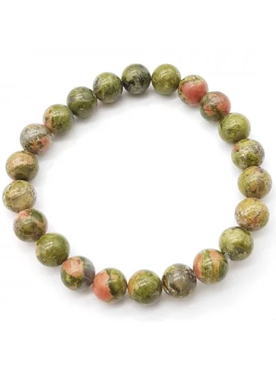 Bracelet Unakite perles 8mm - Pierres et vertus - Gaiance Minéraux