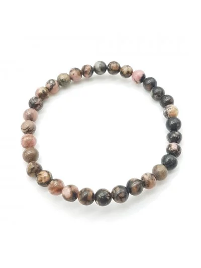 Bracelet Rhodonite perles 6mm - Pierres et vertus - Gaiance Minéraux