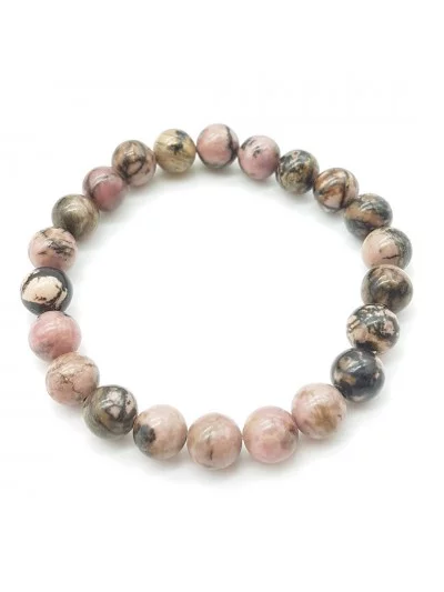 Bracelet Rhodonite perles 8mm - Pierres et vertus - Gaiance Minéraux