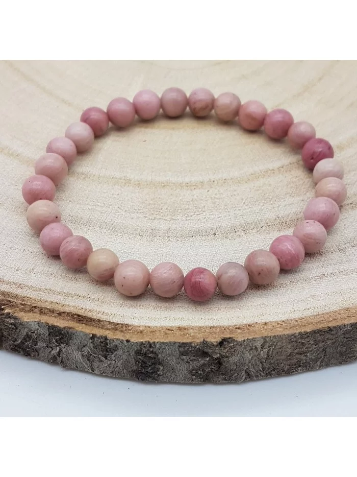 Bracelet Rhodonite perles 6mm - Pierres et vertus - Gaiance Minéraux