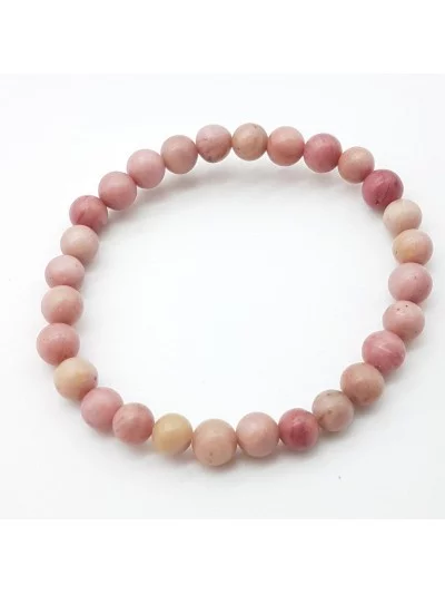 Bracelet Rhodonite perles 6mm - Pierres et vertus - Gaiance Minéraux