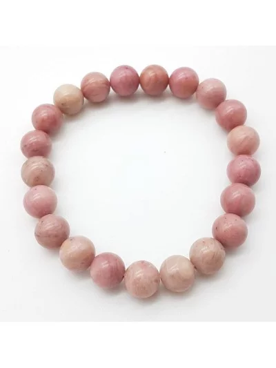 Bracelet Rhodonite perles 8mm - Pierres et vertus - Gaiance Minéraux