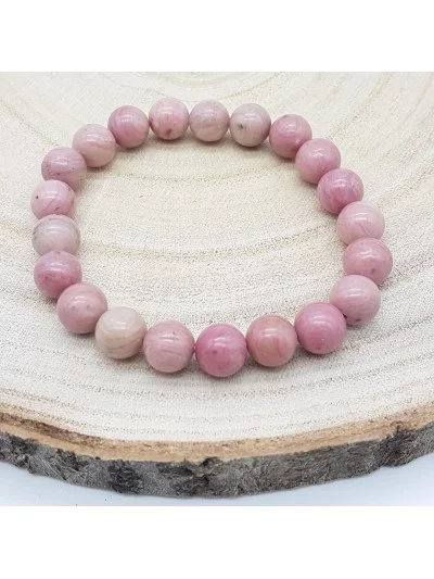 Bracelet Rhodonite perles 8mm - Pierres et vertus - Gaiance Minéraux