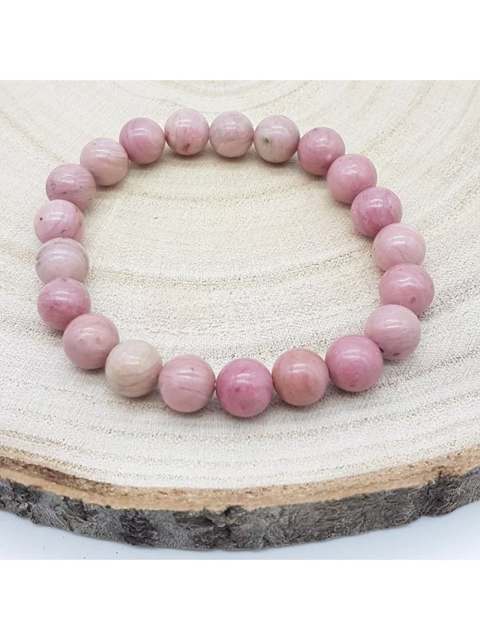 Bracelet Rhodonite perles 8mm - Pierres et vertus - Gaiance Minéraux