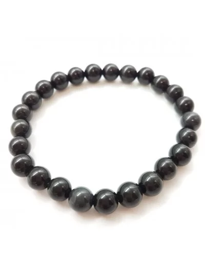 Bracelet Obsidienne Œil Céleste perles 8mm - Pierres et vertus - Gaiance Minéraux