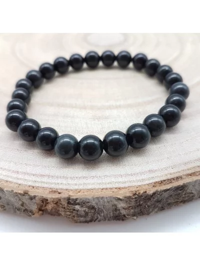 Bracelet Obsidienne Œil Céleste perles 8mm - Pierres et vertus - Gaiance Minéraux