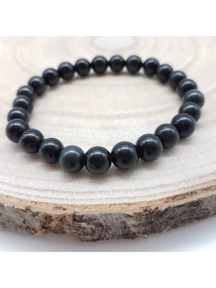 Bracelet Obsidienne Œil Céleste perles 8mm - Pierres et vertus - Gaiance Minéraux