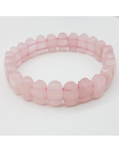 Bracelet Perles Carrées En Quartz Rose – Naturosphère, Neuf Avec étiquettes