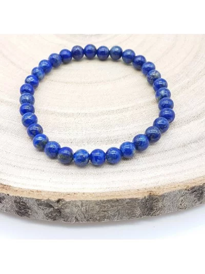 Bracelet Lapis Lazuli perles 6mm - Pierres et vertus - Gaiance Minéraux