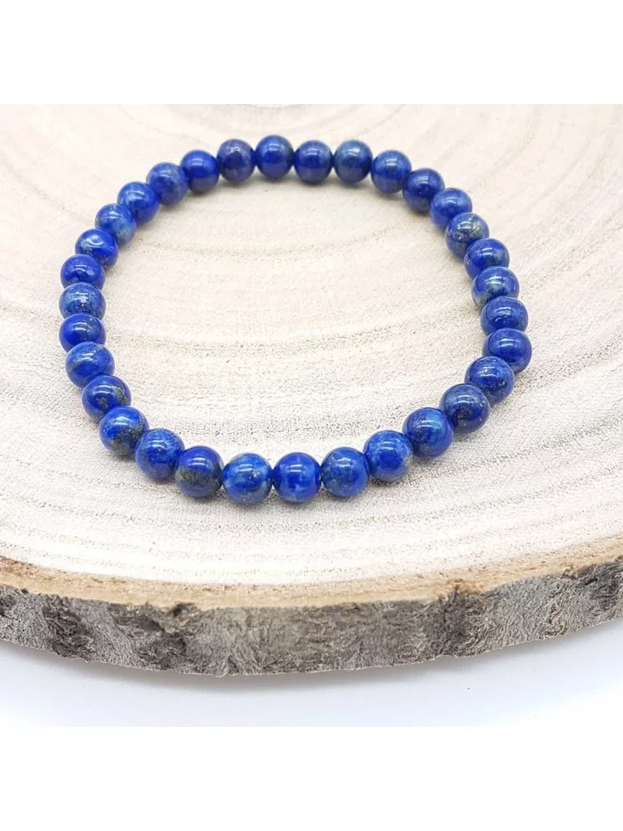 Bracelet Lapis Lazuli perles 6mm - Pierres et vertus - Gaiance Minéraux