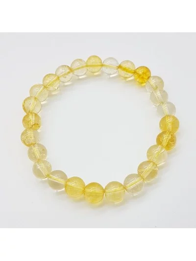 Bracelet Citrine chauffée 8mm - Vertus, Bienfaits et Propriétés Lit...