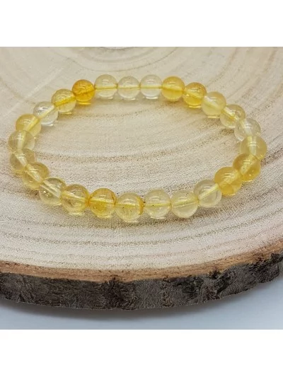 Bracelet Citrine chauffée 8mm - Vertus, Bienfaits et Propriétés Lit...