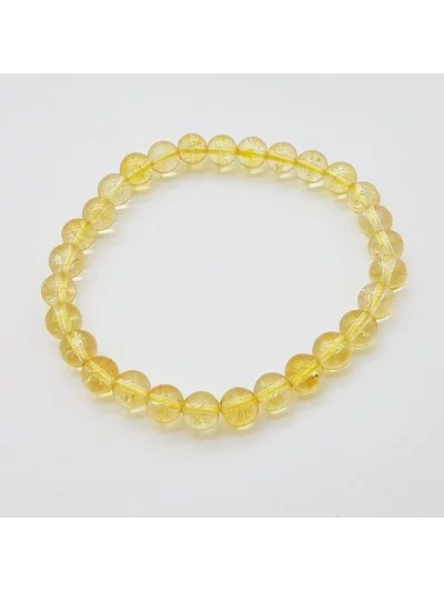 Bracelet Citrine perles 6mm - Pierres et vertus - Gaiance Minéraux