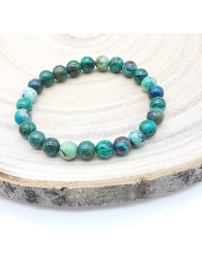 Bracelet Chrysocolle perles 8mm - Pierres et vertus - Gaiance Minéraux