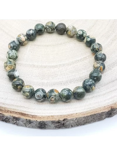 Bracelet Rhyolite perles 8mm - Pierres et vertus - Gaiance Minéraux