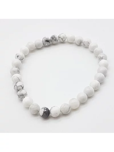 Bracelet Howlite Blanche perles 6mm - Pierres et vertus - Gaiance Minéraux