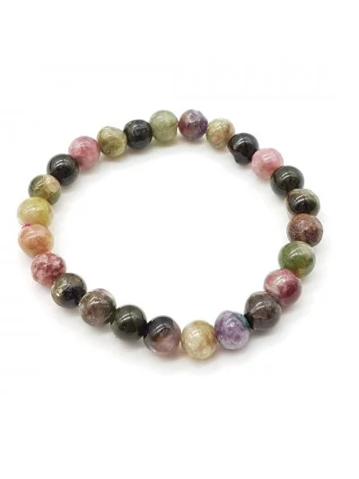 Bracelet Tourmaline Melon d'eau perles 8mm - Pierres et vertus - Gaiance Minéraux