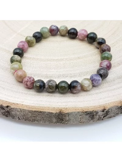 Bracelet Tourmaline Melon d'eau 8mm - Vertus, Bienfaits et Propriét...