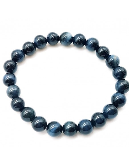 Bracelet Perles œil De Tigre Bleu (œil De Faucon) 8mm - Fait Main Sur Mesure - Homme/Femme