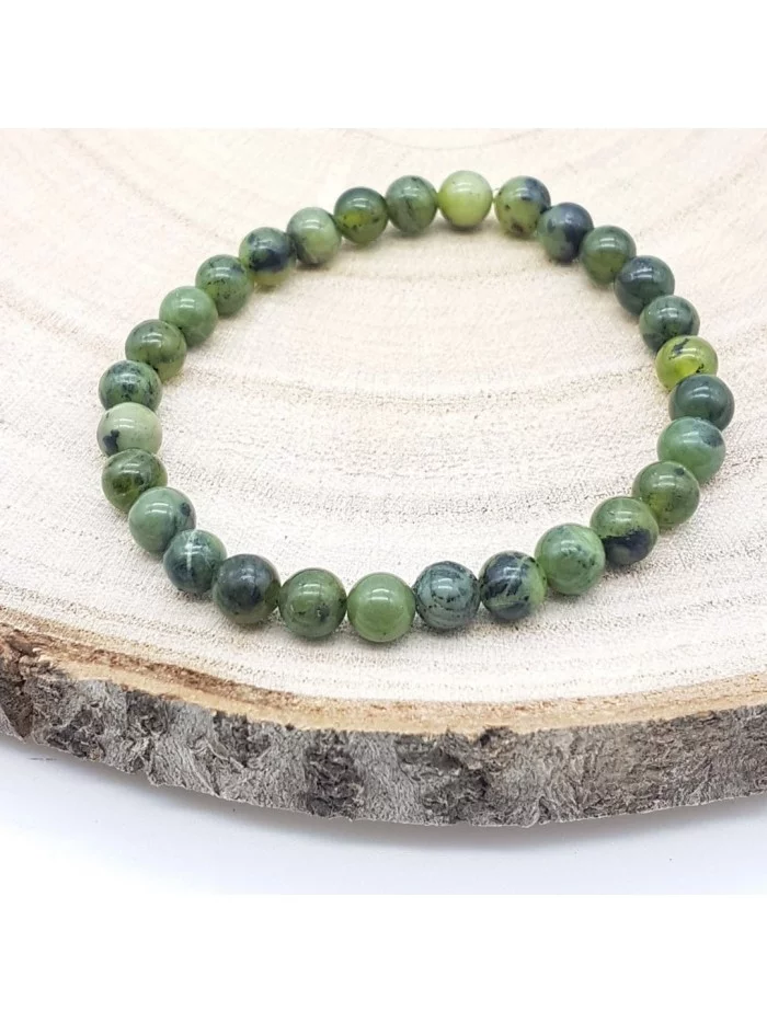 Bracelet Jade Néphrite perles 6mm - Pierres et vertus - Gaiance Minéraux