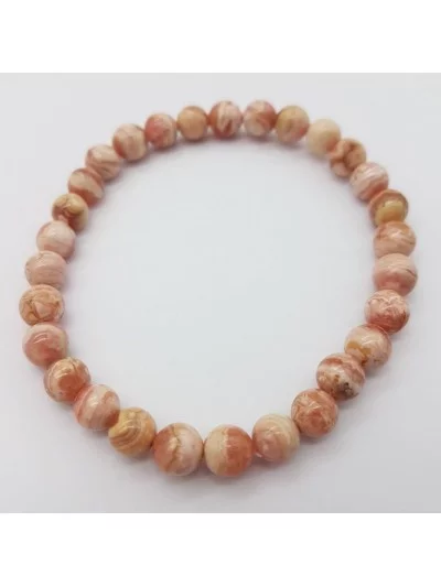 Bracelet Rhodochrosite d'Argentine perles 6mm - Pierres et vertus - Gaiance Minéraux