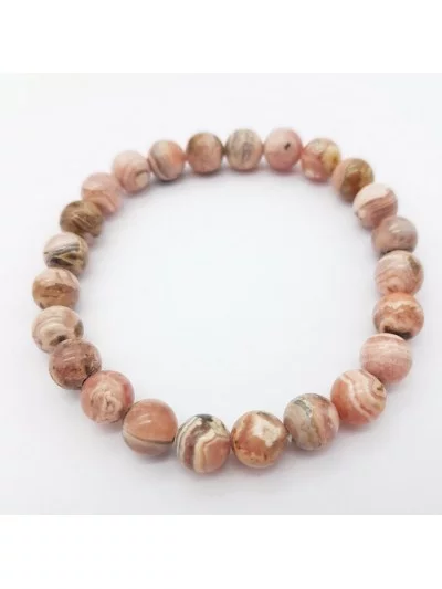 Bracelet Rhodochrosite d'Argentine perles 8mm - Pierres et vertus - Gaiance Minéraux