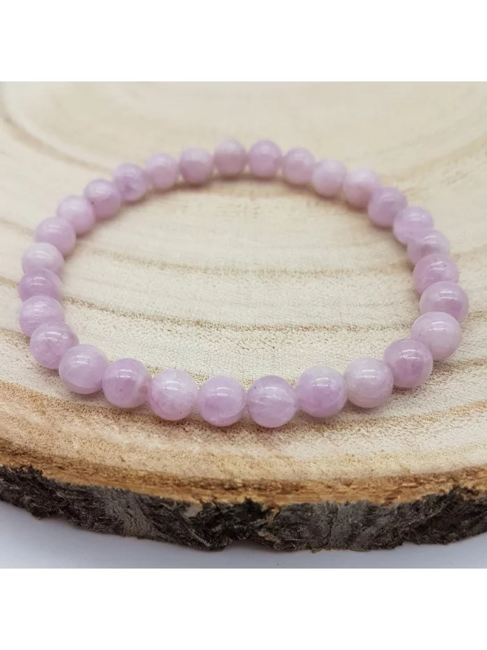 Bracelet Kunzite perles 6mm - Pierres et vertus - Gaiance Minéraux