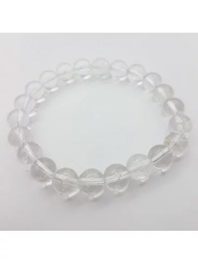 Bracelet Cristal de Roche Quartz perles 8mm - Pierres et vertus - Gaiance Minéraux