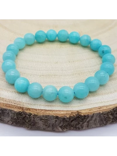 Bracelet Amazonite perles 8mm - Pierres et vertus - Gaiance Minéraux