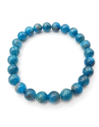 Bracelet Apatite Bleu 8m proposé par Gaiance Minéraux