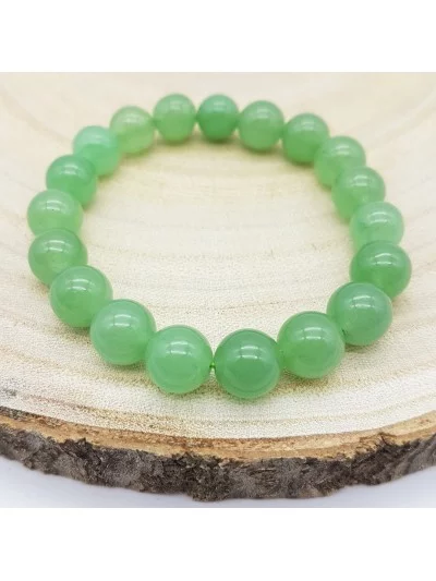 Bracelet Aventurine naturelle perles 10mm - Pierres et vertus - Gaiance Minéraux