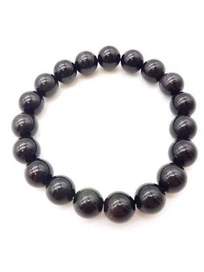 Bracelet Obsidienne Œil Céleste perles 10mm - Pierres et vertus - Gaiance Minéraux