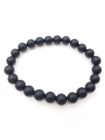 Bracelet Onyx Mat perles 8mm - Pierres et vertus - Gaiance Minéraux