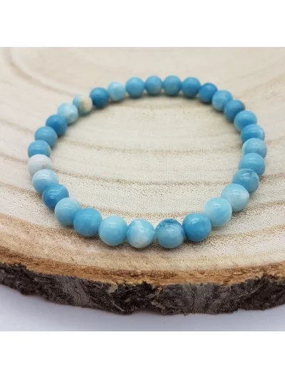 Bracelet Larimar perles 6mm - Pierres et vertus - Gaiance Minéraux