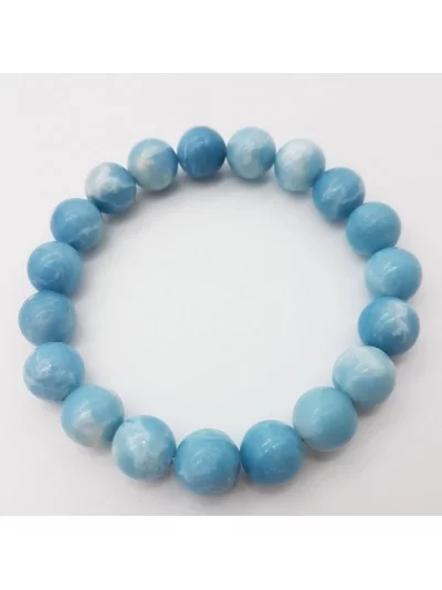 Bracelet Larimar perles 10mm - Pierres et vertus - Gaiance Minéraux