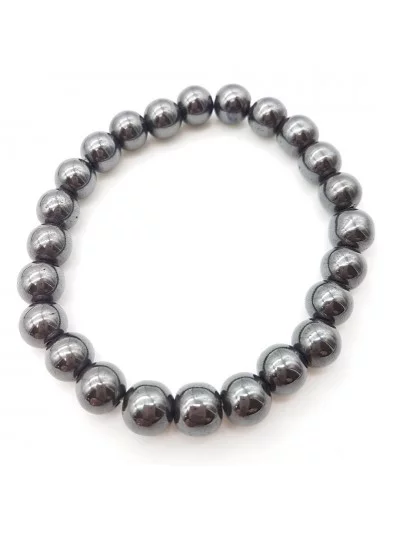 Bracelet Magnétite Hématite perles 8mm - Pierres et vertus - Gaiance Minéraux