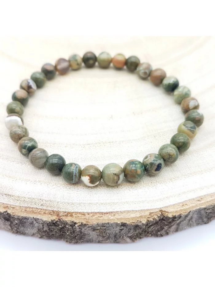 Bracelet Rhyolite perles 6mm - Pierres et vertus - Gaiance Minéraux