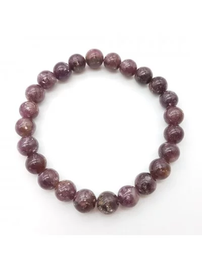 Bracelet Lépidolite perles 8mm - Pierres et vertus - Gaiance Minéraux