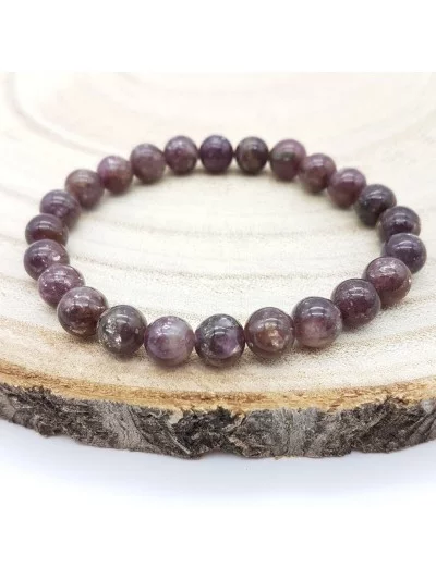 Bracelet Lépidolite perles 8mm - Pierres et vertus - Gaiance Minéraux