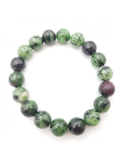 Bracelet Rubis Zoïsite perles 10mm - Pierres et vertus - Gaiance Minéraux