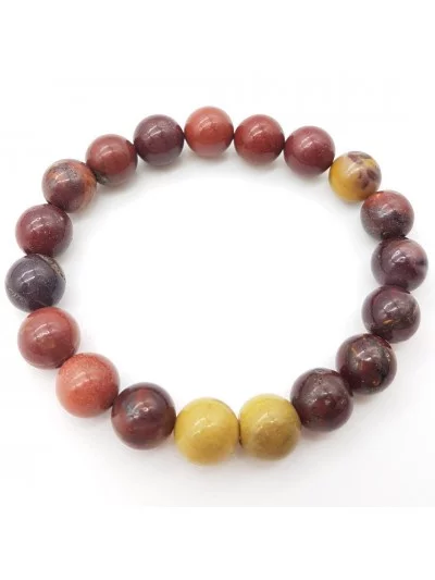 Bracelet Jaspe Mokaite perles 10mm - Pierres et vertus - Gaiance Minéraux