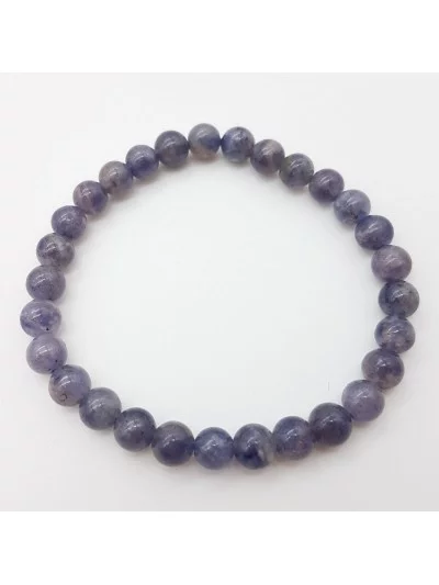 Bracelet Iolite ou Cordiérite perles 6mm - Pierres et vertus - Gaiance Minéraux