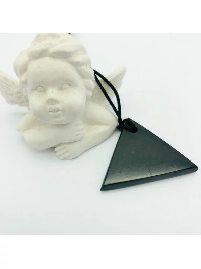 Pendentif 5cm Shungite Triangulaire - Bijoux & Minéraux - Gaiance Minéraux